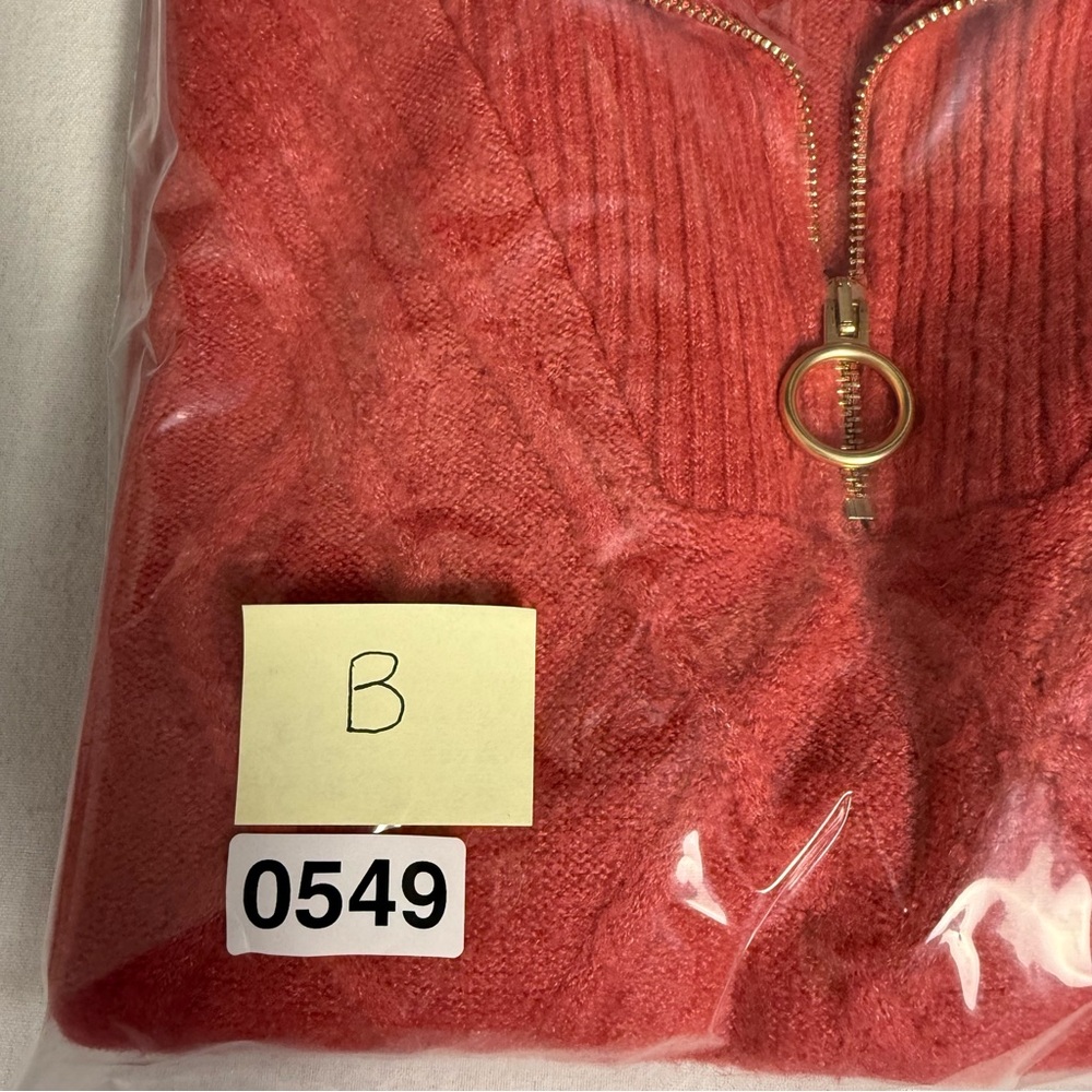 Talbots Half Zip Cable Knit Sweater Size M Coral Coastal Grandma Preppy Classic - Picture 11 of 11